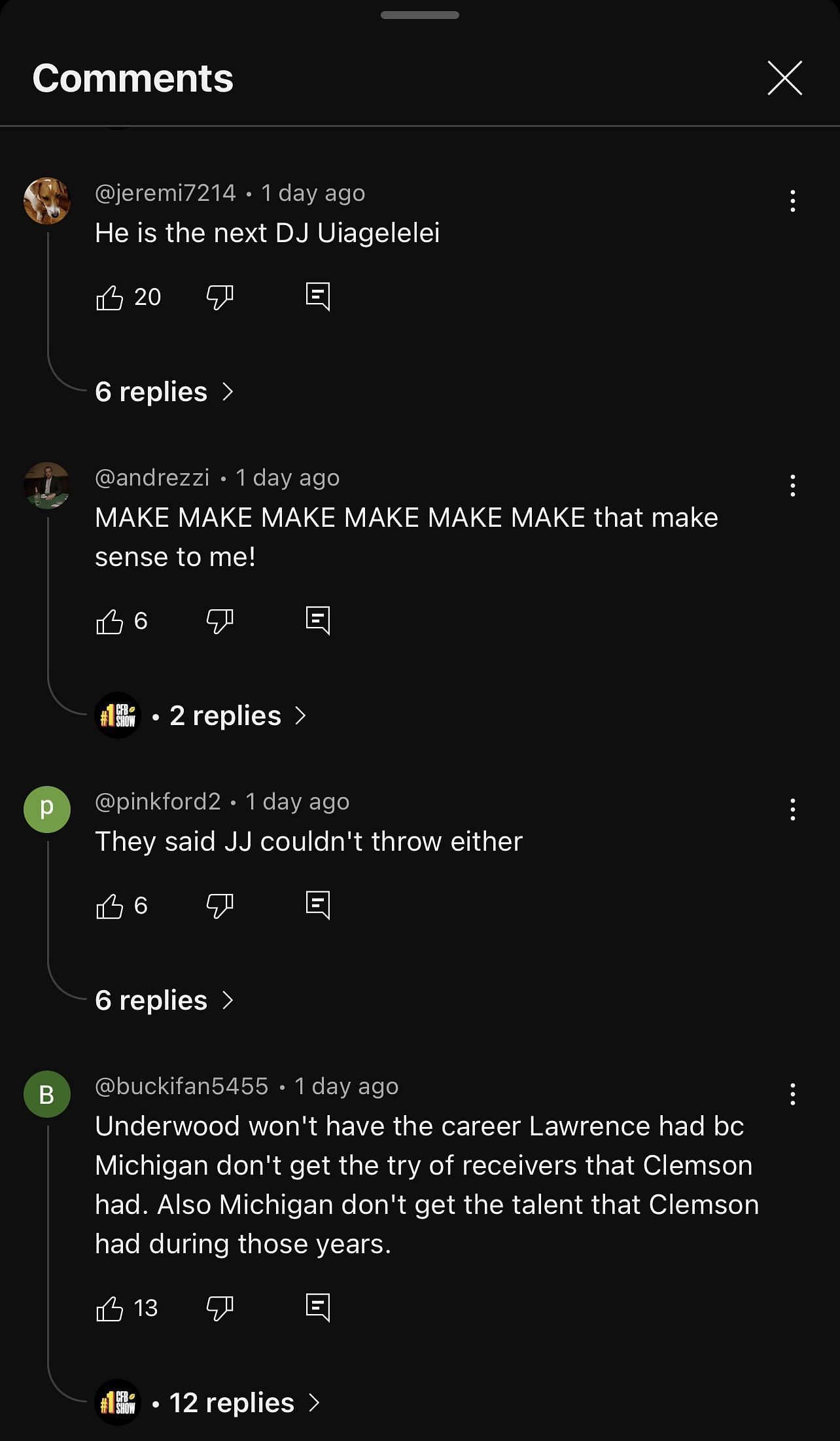 YouTube comments